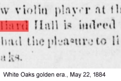 White Oaks golden era., May 22, 1884