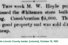 The Lincoln County leader. [volume], October 10, 1891