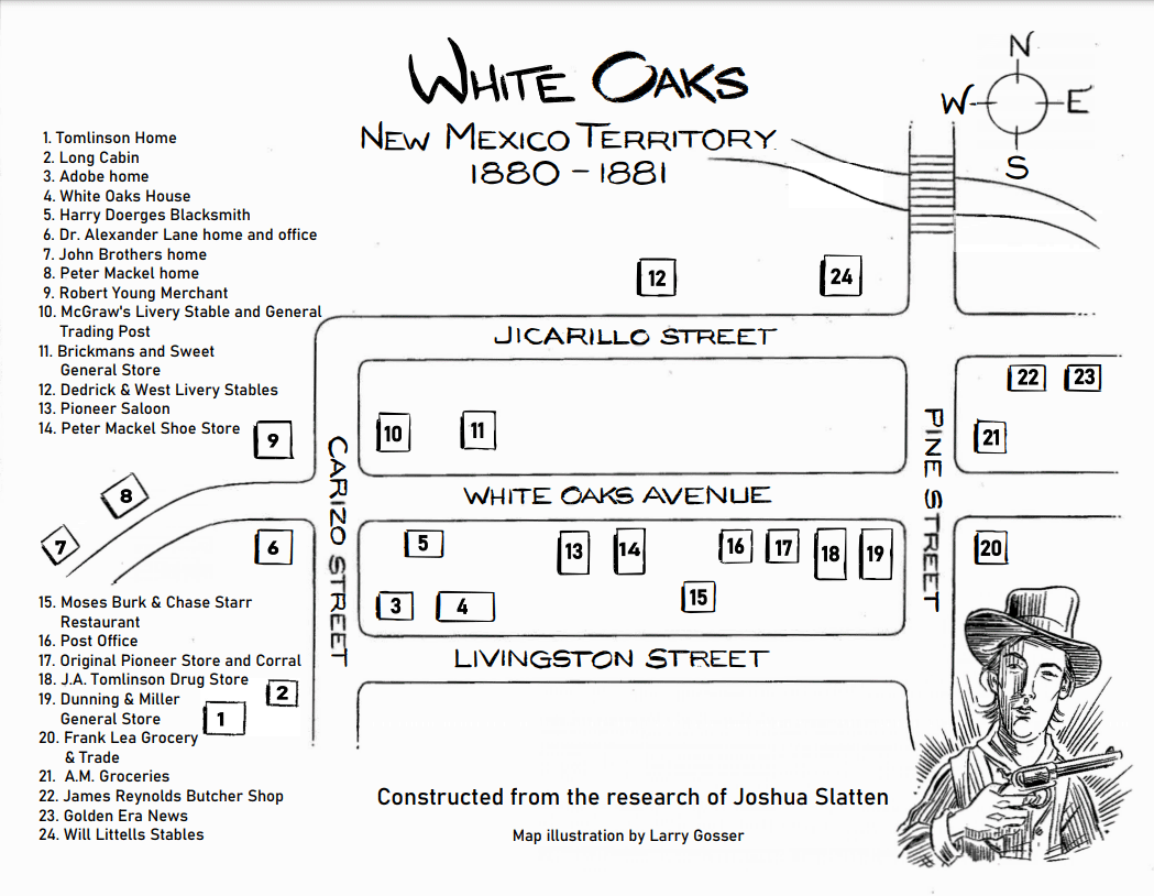 Early White Oaks Map Depiction 18801881 White Oaks New Mexico Goldrush